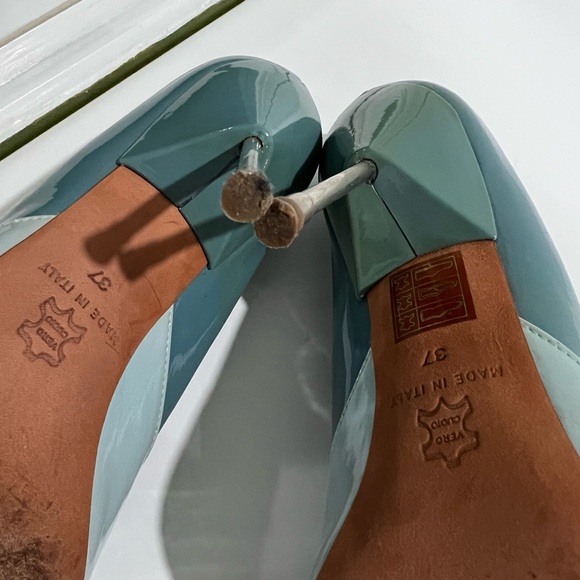 Kurt Geiger London Bond Blue Leather Courts Heels  37 - Picture 14 of 16